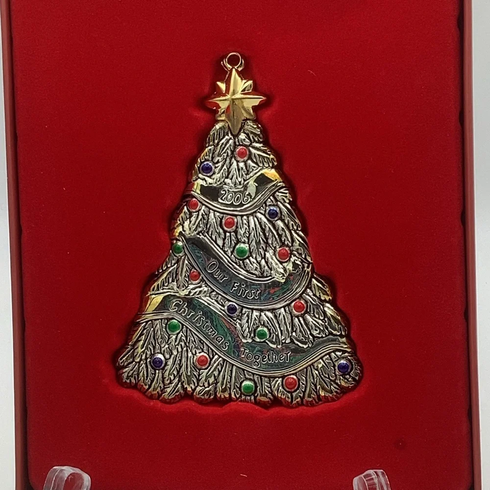 Lenox 2006 Our First Christmas Together Silver and Gold Tree Ornament